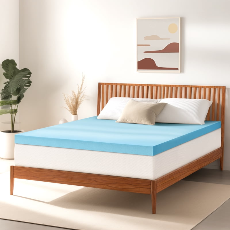 California King Memory Foam Mattress Topper - 2 Inch Gel Medium Soft Bed Pad