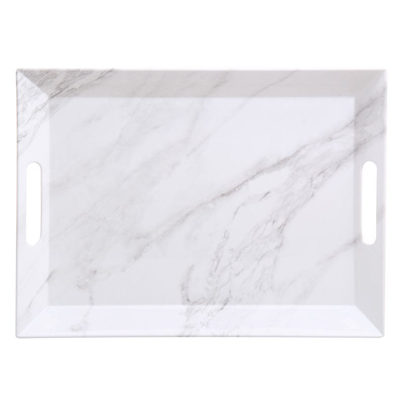 Marble Print Melamine Handled Tray - 2 Pack