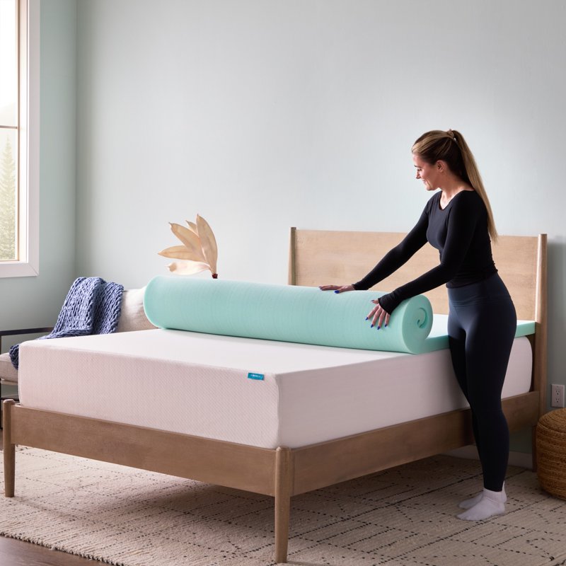 Full 2-Inch Cooling Gel & Green Tea Infused Memory Foam Mattress Topper