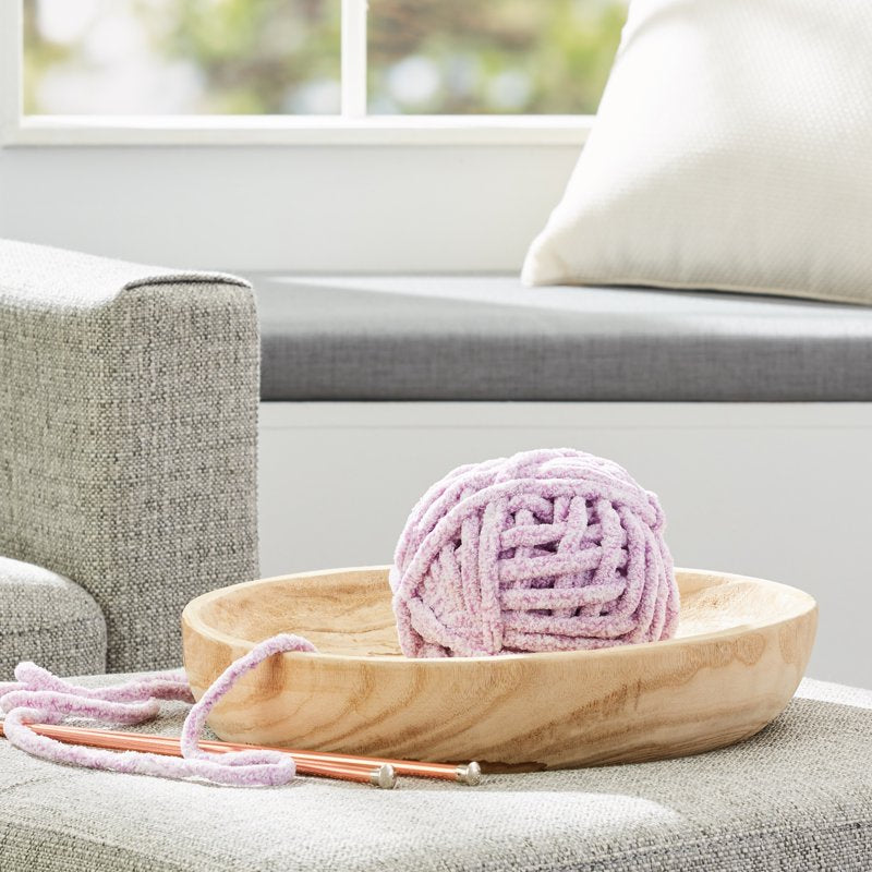 Super Bulky Chenille Heathered Yarn - Sweet Violet, 33 Yards, 100% Polyester