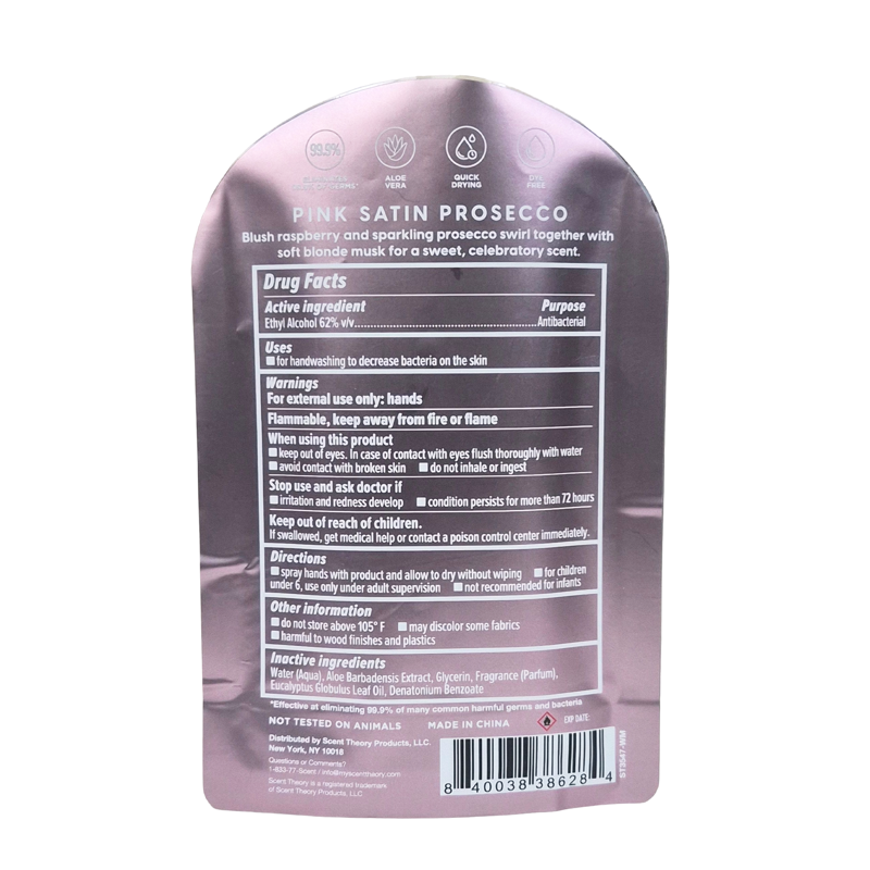 Moisturizing Hand Sanitizer Spray - Pink Satin Prosecco, 1 fl oz