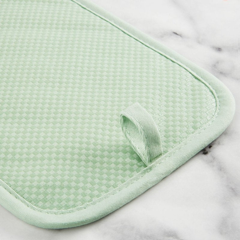 Gingham Pot Holder Set - 2-Pack in Pistachio, 7" x 10"