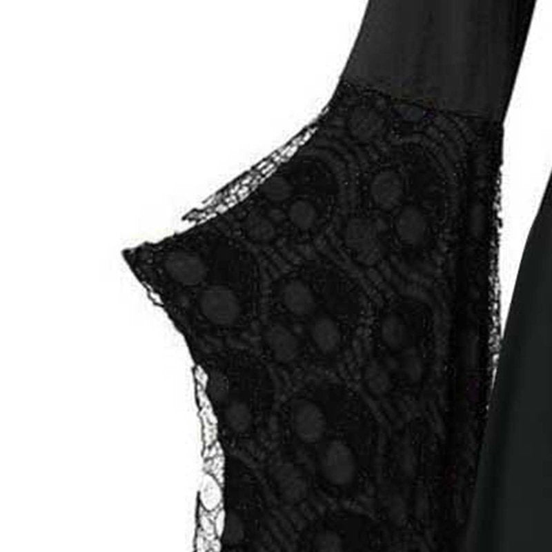 Women's Witch Costume Dress Halloween Medieval Gothic Corset with Bell Sleeves XXL - Black