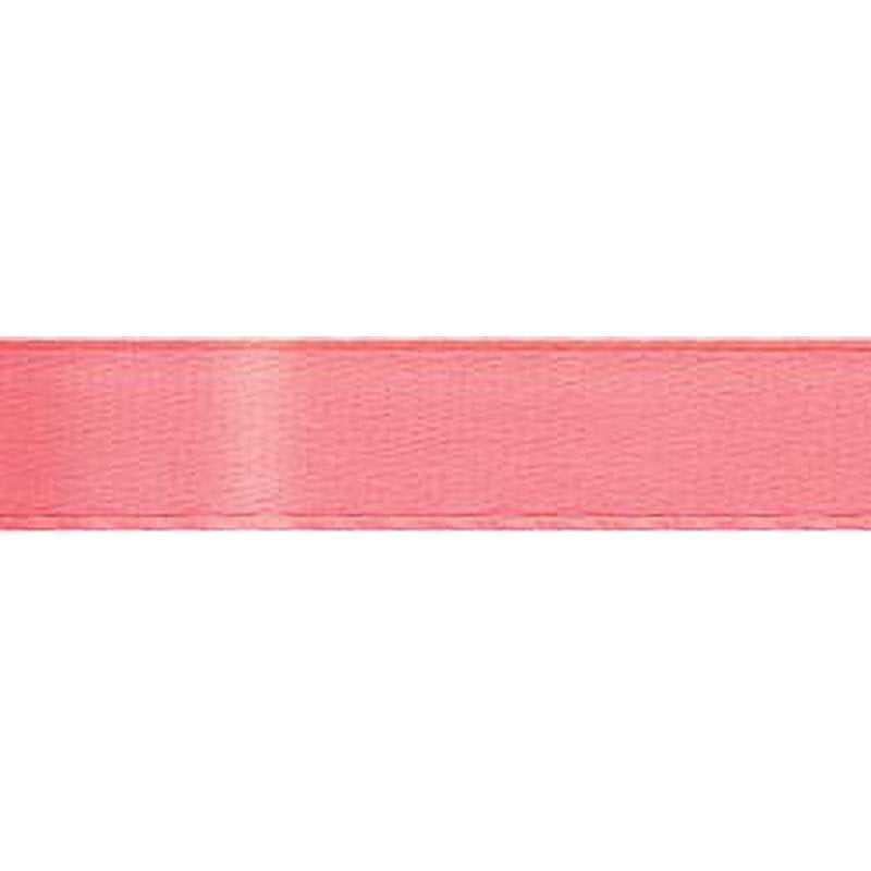 Offray Single Face Satin Ribbon Coral Rose 5/8" x 18' Craft Trim