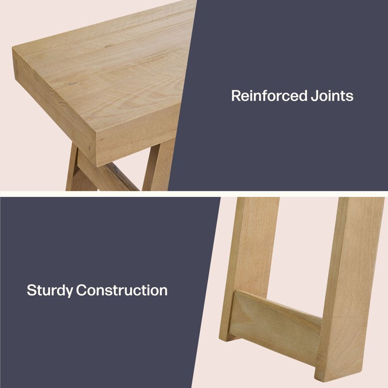 Classic Solid Wood Console Table - 56 Inch Modern Farmhouse Design
