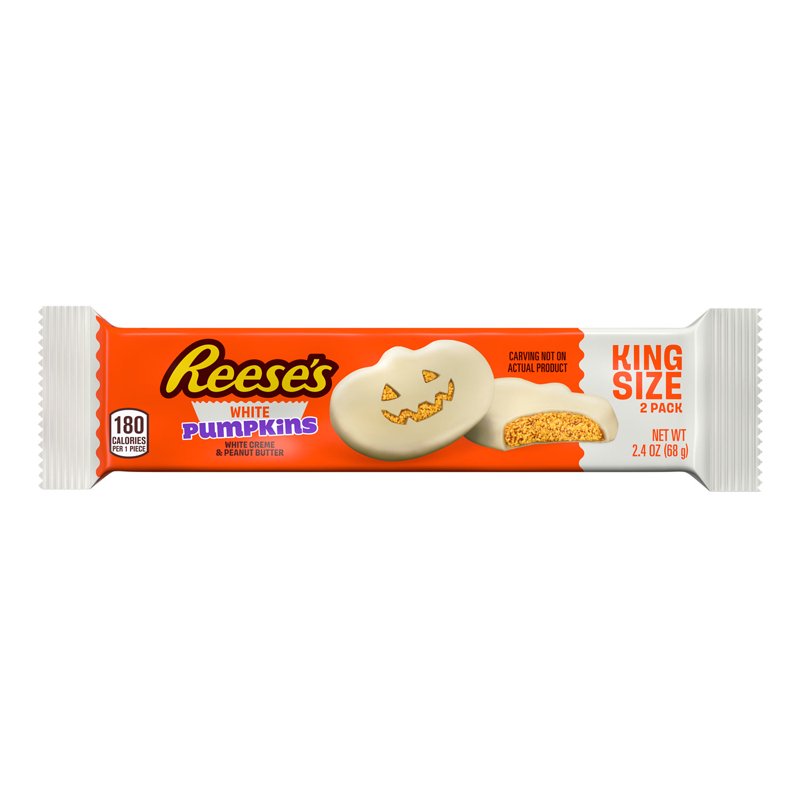 4 Pack King Size Peanut Butter Pumpkins - White Creme Halloween Candy