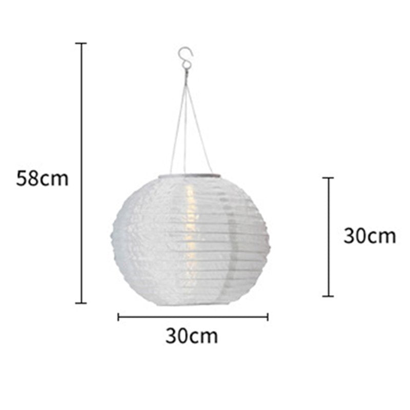 Solar Outdoor Lanterns - Waterproof Nylon Hanging Garden Lights, 2 Pack, 25cm, White