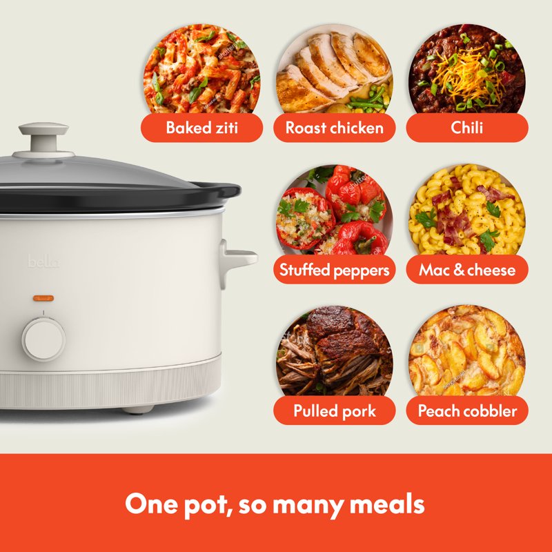 6 Qt Manual Slow Cooker with 3 Temperature Settings - Oatmilk
