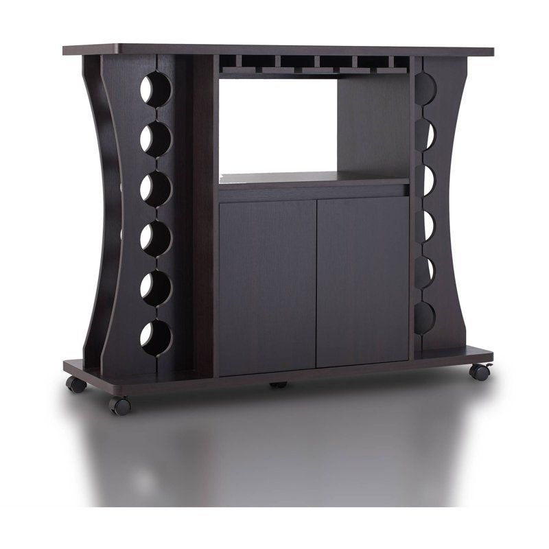 Modern Multi-Storage Buffet with Wine Rack - Espresso