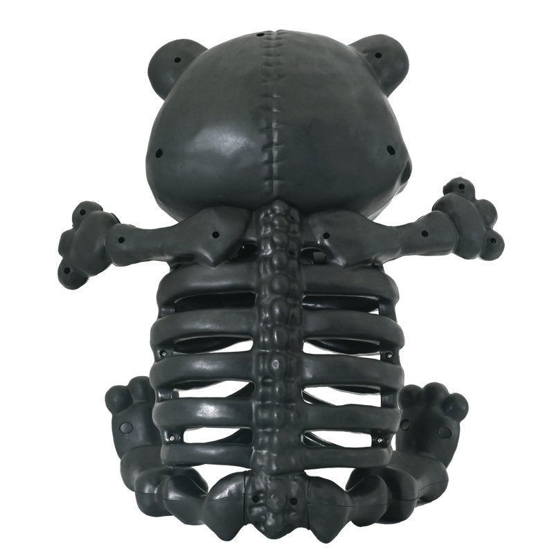 Large Halloween Skeleton Teddy Bear Decor with Crystal Eyes - Spooky Home Accent