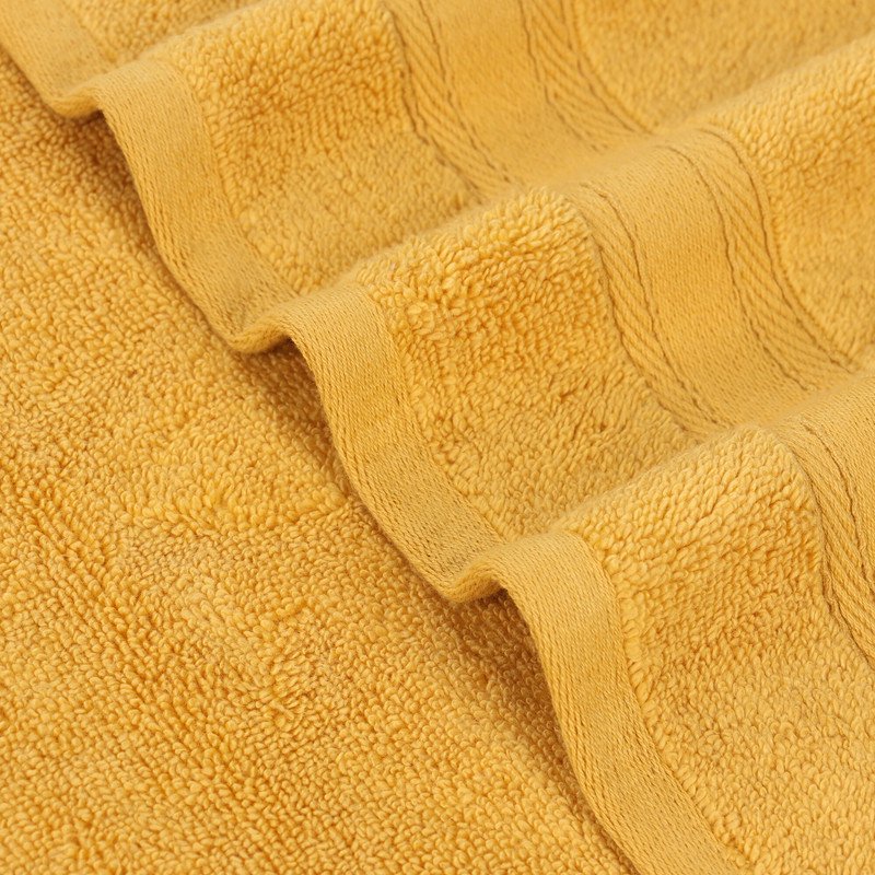 6 Piece Gold Zero Twist Cotton Towel Set - Ultra Soft & Absorbent Bathroom Towels with Border