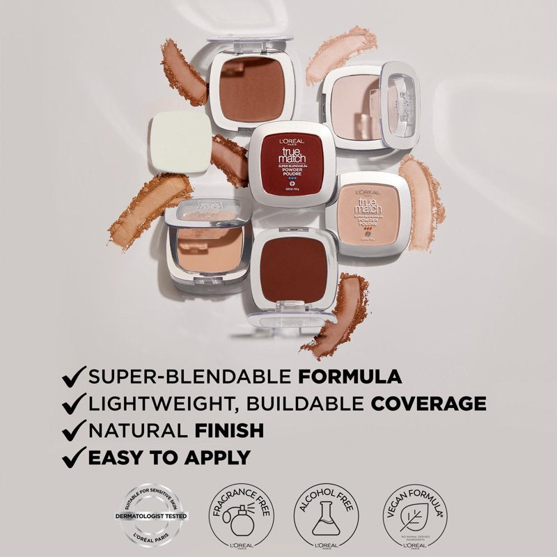 Oil Free Face Powder - True Match Super Blendable Makeup, Light Ivory