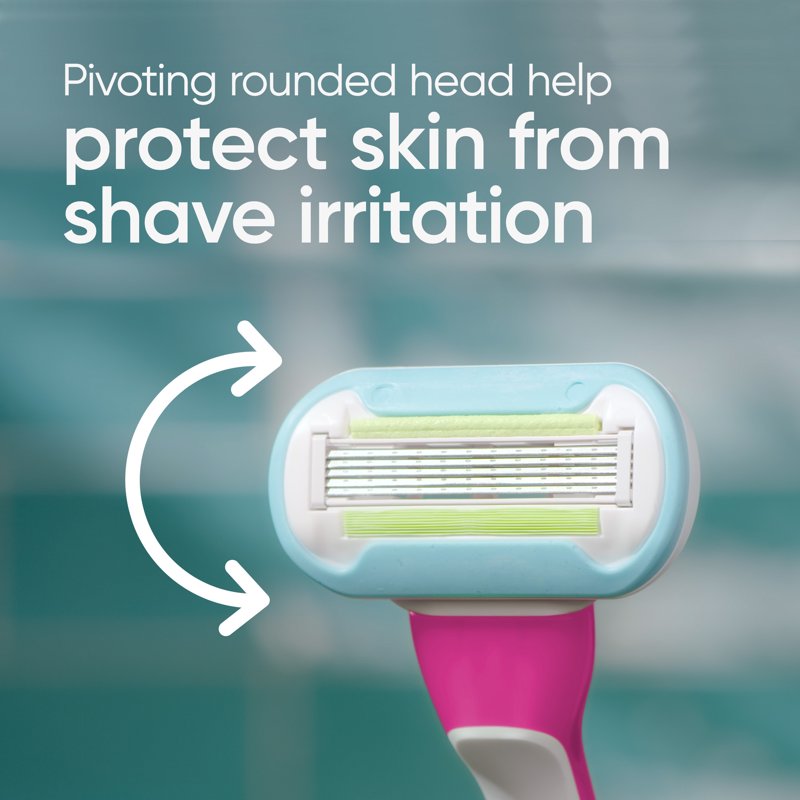 5-Blade Women's Disposable Razors - Smooth Glide Shaving Pack of 3