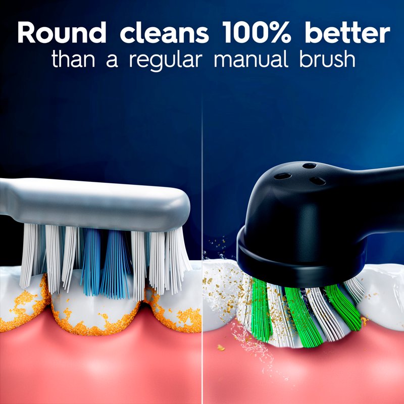 CrossAction Electric Toothbrush Replacement Heads, 6-Pack, Black