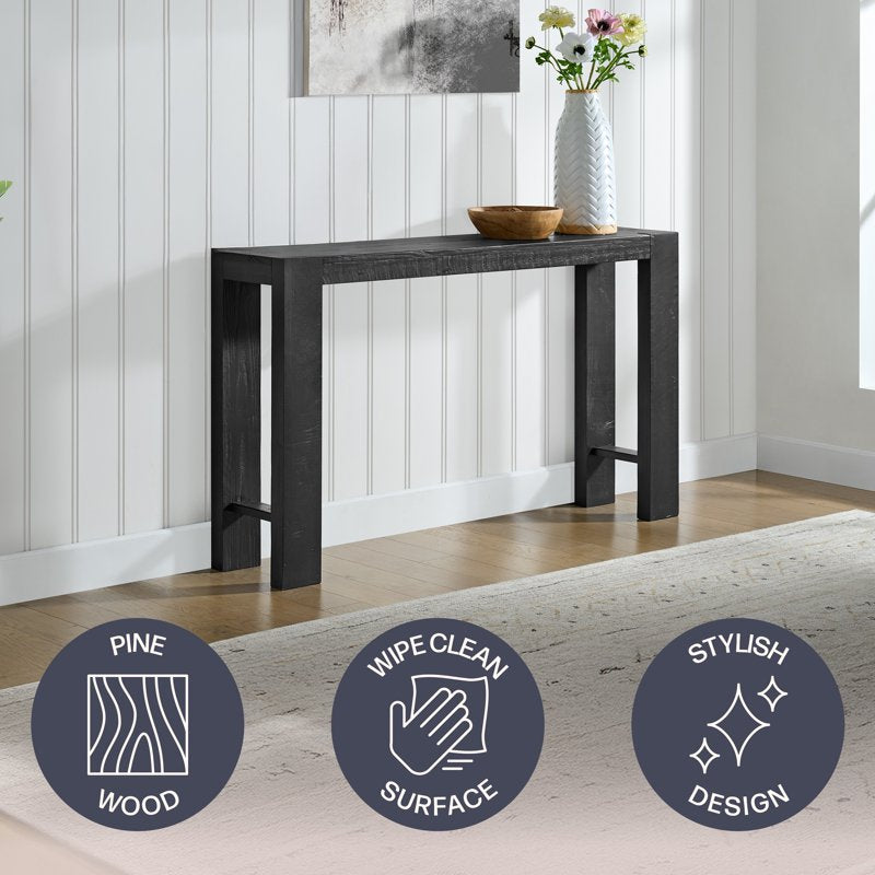Classic Solid Wood Console Table - 56 Inch Modern Farmhouse Design