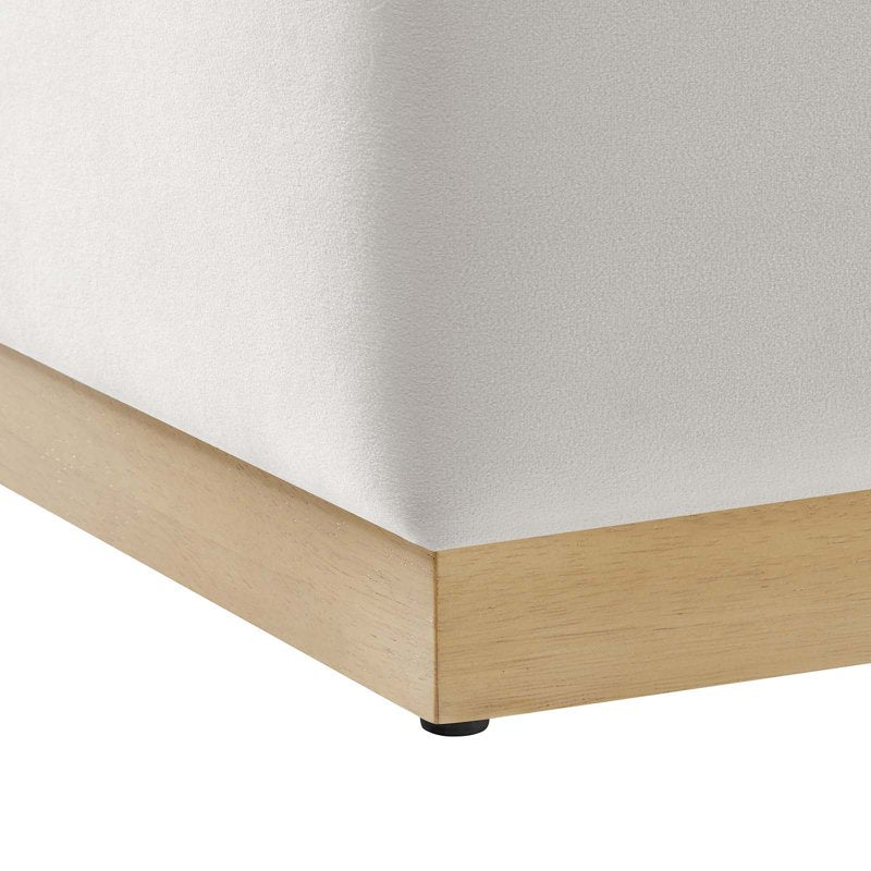 17" Square Performance Velvet Upholstered Ottoman - Multiple Colors