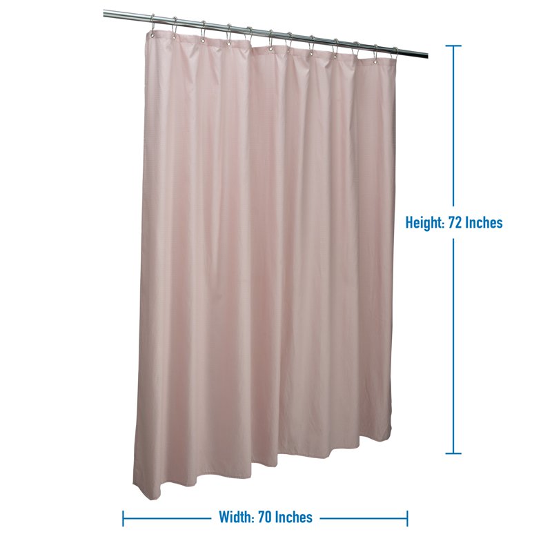 Bath Bliss Microfiber Soft Touch Shower Curtain Liner - Blush