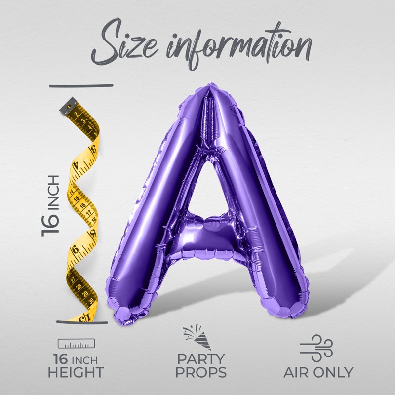 Purple Letter Balloons - Trick or Treat 16 Inch Foil Alphabet Banner for Halloween Party