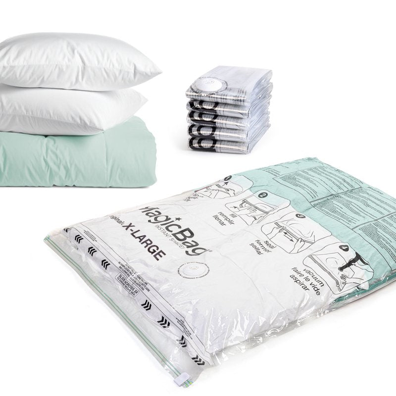 X-Large Vacuum Storage Bags - 12 Pack for Bedding & Clothes