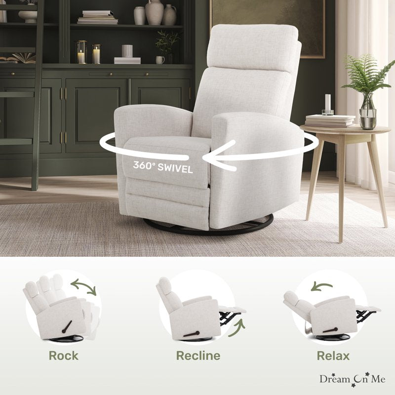 Glider Recliner Rocking Chair with 360° Swivel Motion - Multiple Colors