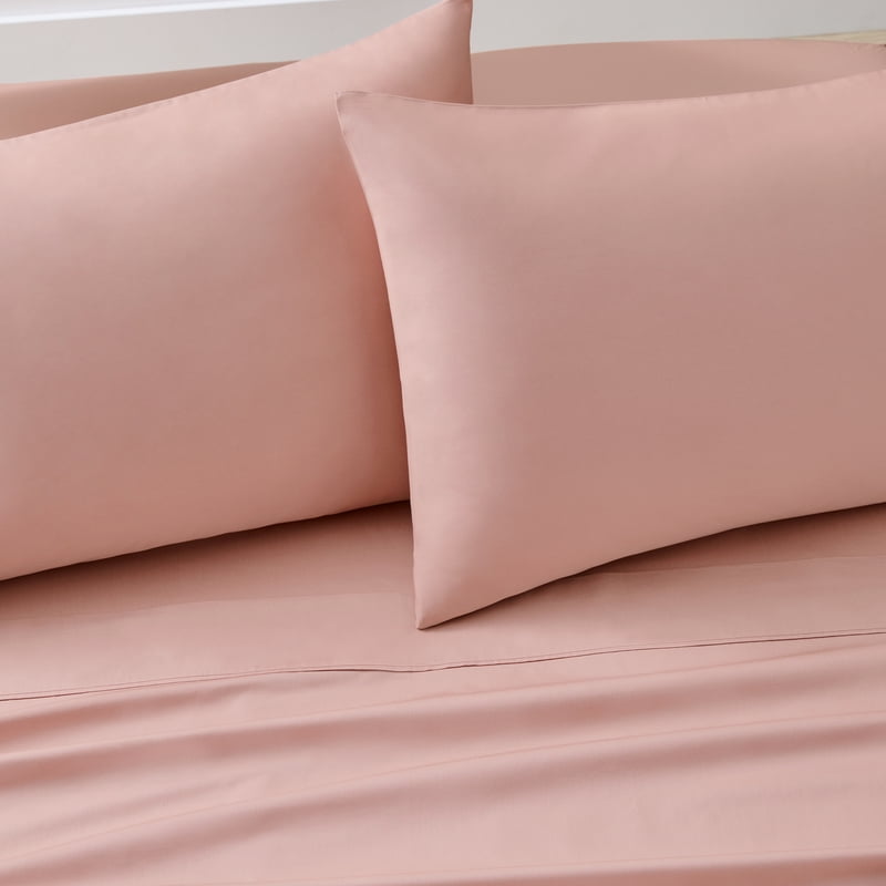Better Homes & Gardens Cool & Crisp Full 300 Thread Count Cotton Percale Bed Sheet Set - Antique Blush