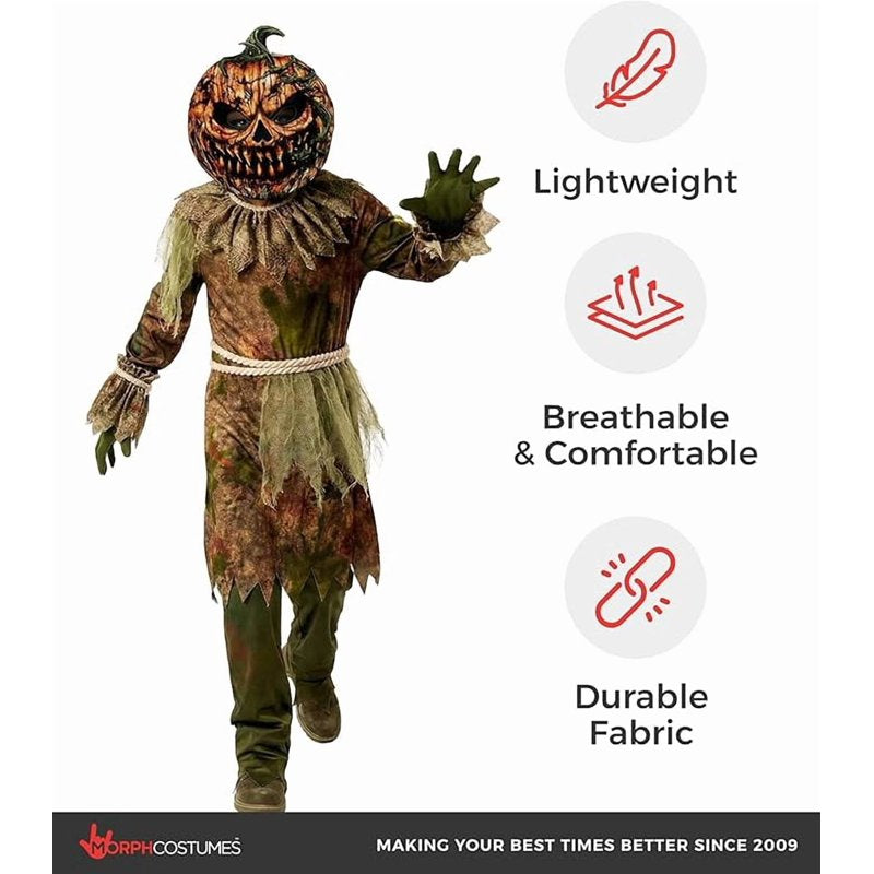 Halloween Boy Costume - Scarecrow Pumpkin Fancy Dress for Boys Medium - Variation M