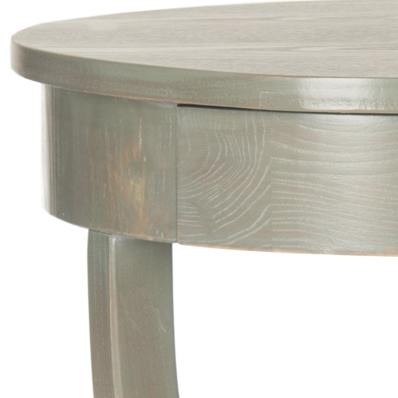 Contemporary Round Pedestal End Table with Drawer - Multiple Colors