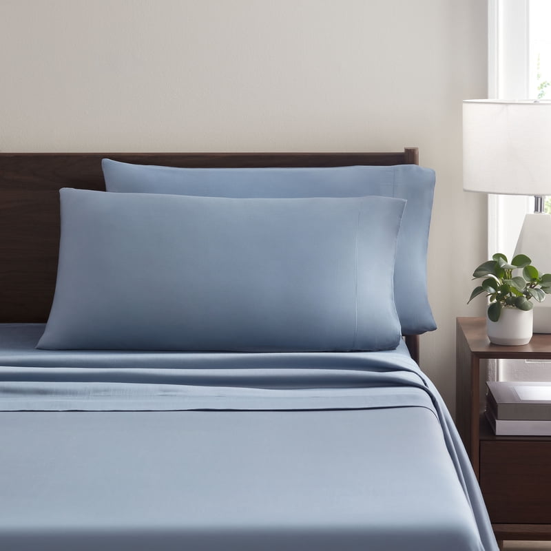 Allswell Silky Blue Illusion Rayon Bamboo Full Bed Sheet Set - 4 Pieces