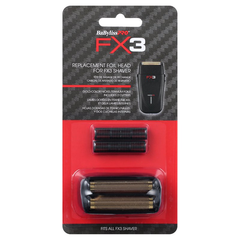 Professional Double-Foil Shaver Replacement Head and Cutters - Black