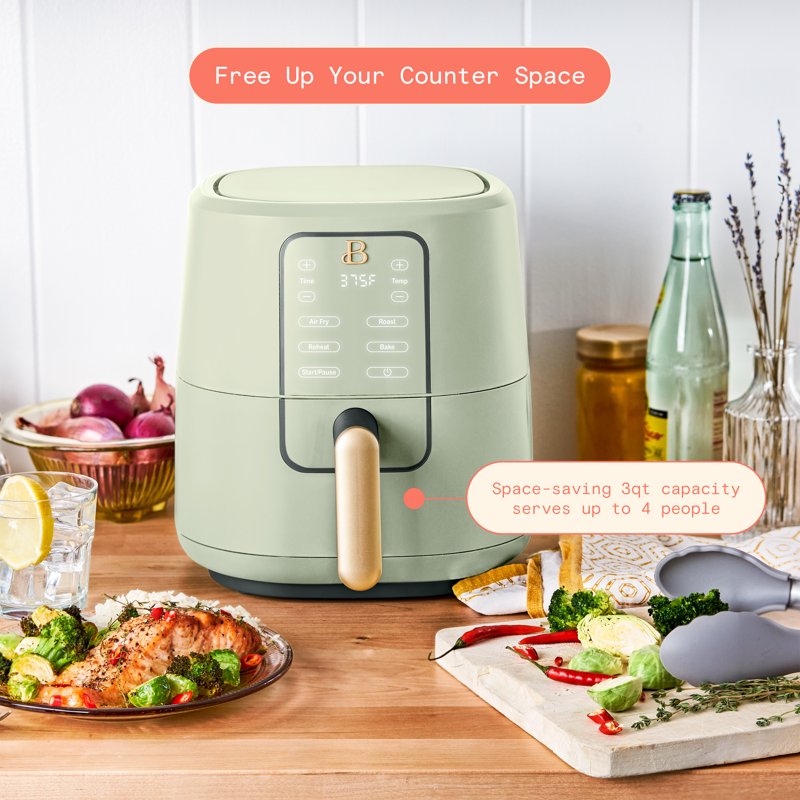 3 Qt Digital Air Fryer with TurboCrisp Technology - Sage Green