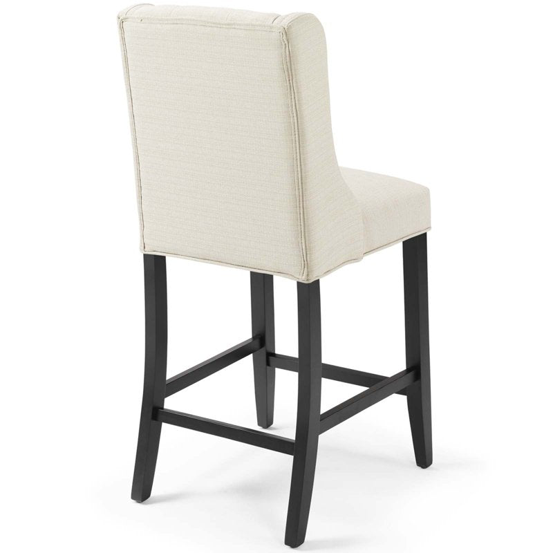 Tufted Button Counter Stool - 26.5" Beige Upholstered Seat