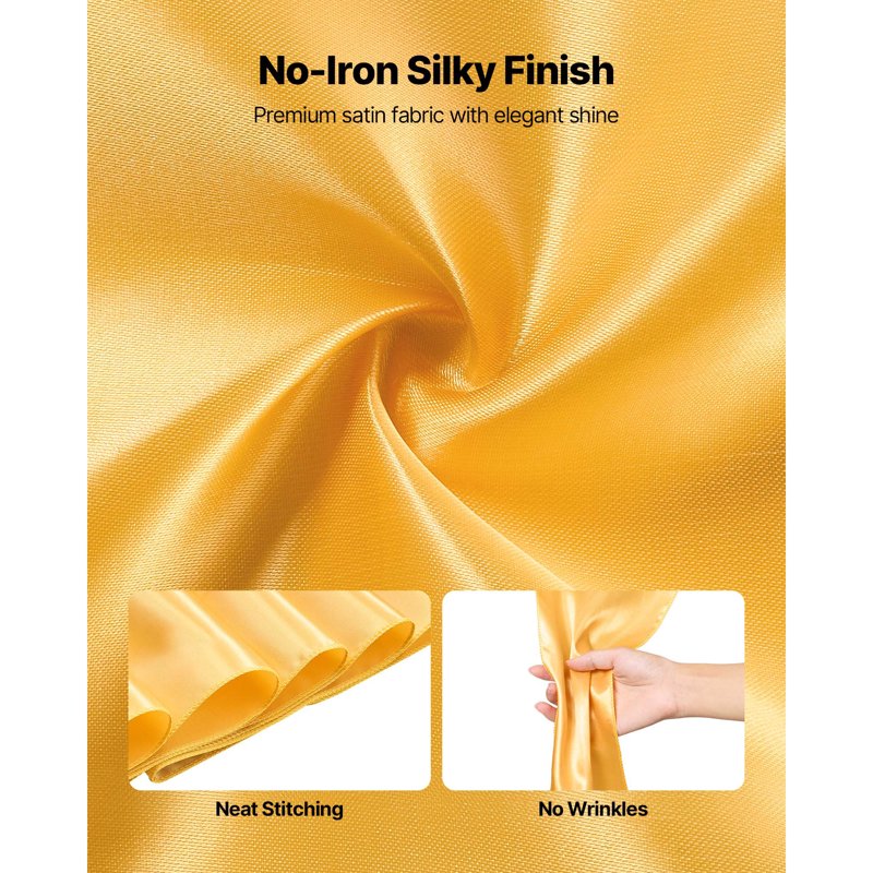 100PCS Satin Chair Sashes - 7x108 Inch Gold Wedding Bows