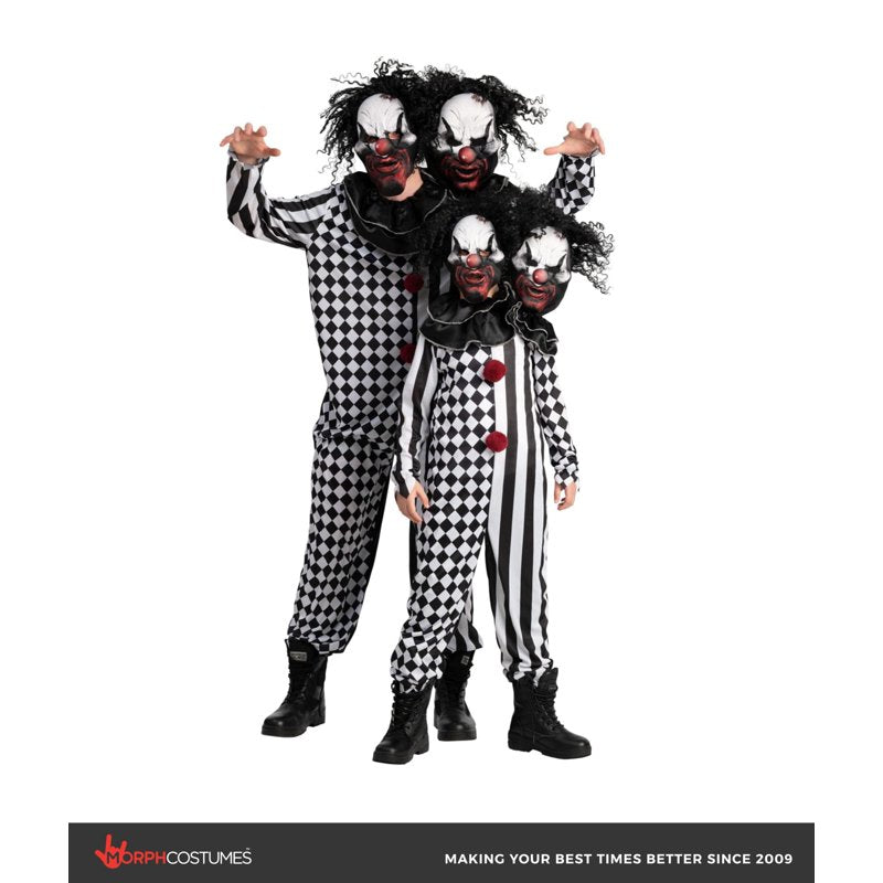 Kids Psycho Clown Costume with 2-Headed Mask - Large Halloween Fancy Dress