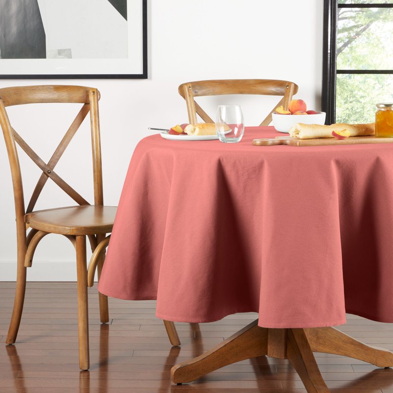 70" Round Fabric Tablecloth - Brick Color, 2 Pack
