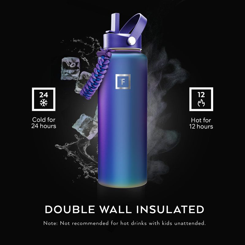 40 oz Stainless Steel Water Bottle - Aurora Color