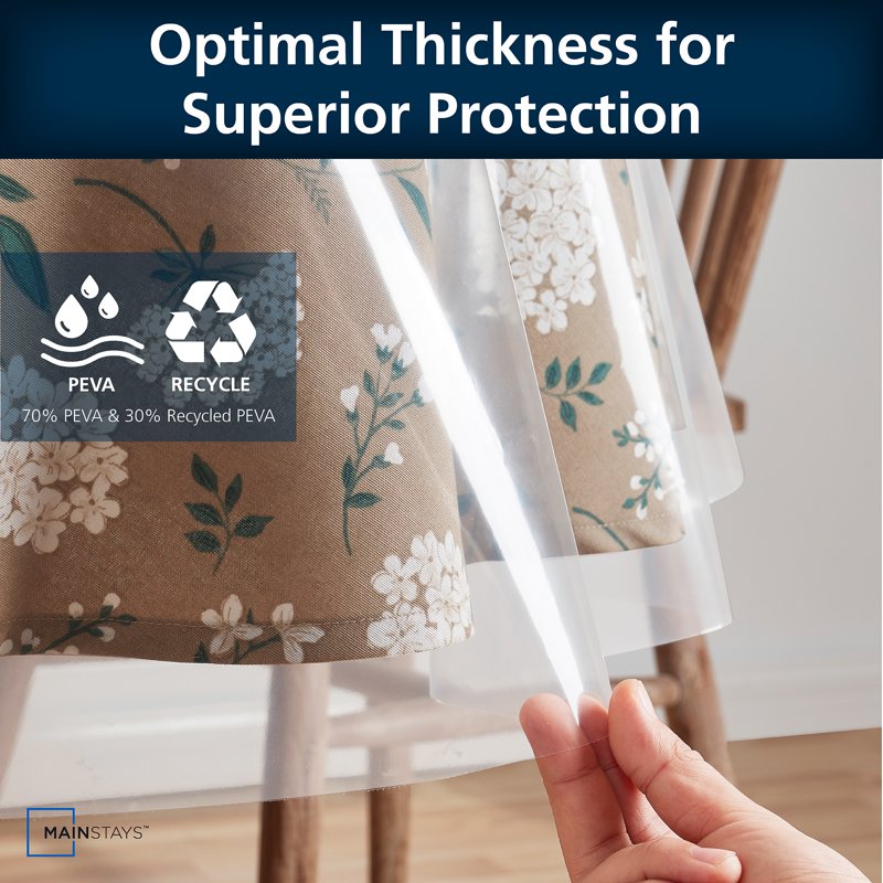 PEVA Clear Table Protector - 70 Inch Round for Indoor & Outdoor
