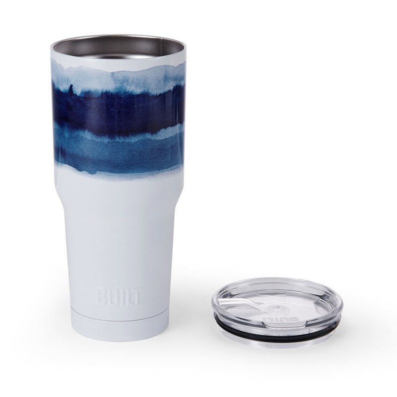 30 oz Double-Wall Stainless Steel Tumbler - Water Color White