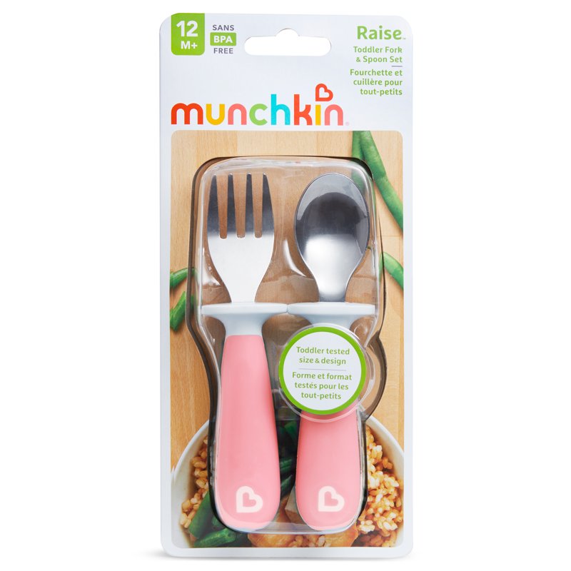 Toddler Fork and Spoon Set - Pink/Purple, 12+ Months, 4 Pack