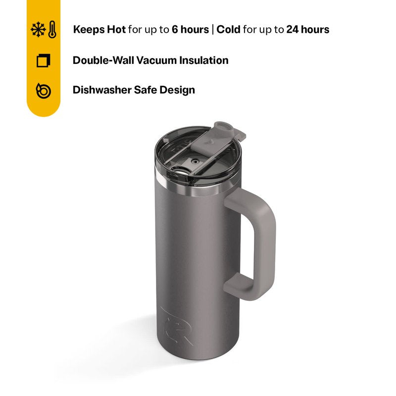 20 oz Insulated Travel Mug with Leak-Resistant Lid - Graphite