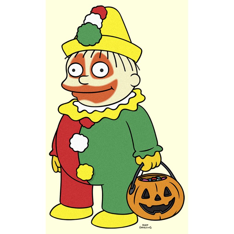 Men's The Simpsons Halloween Clown Ralph Graphic Tee Beige XXL - Officially Licensed
