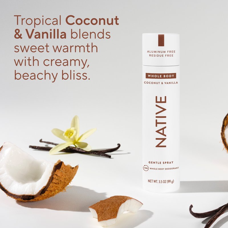 Coconut & Vanilla Whole Body Deodorant Spray, 3.5oz