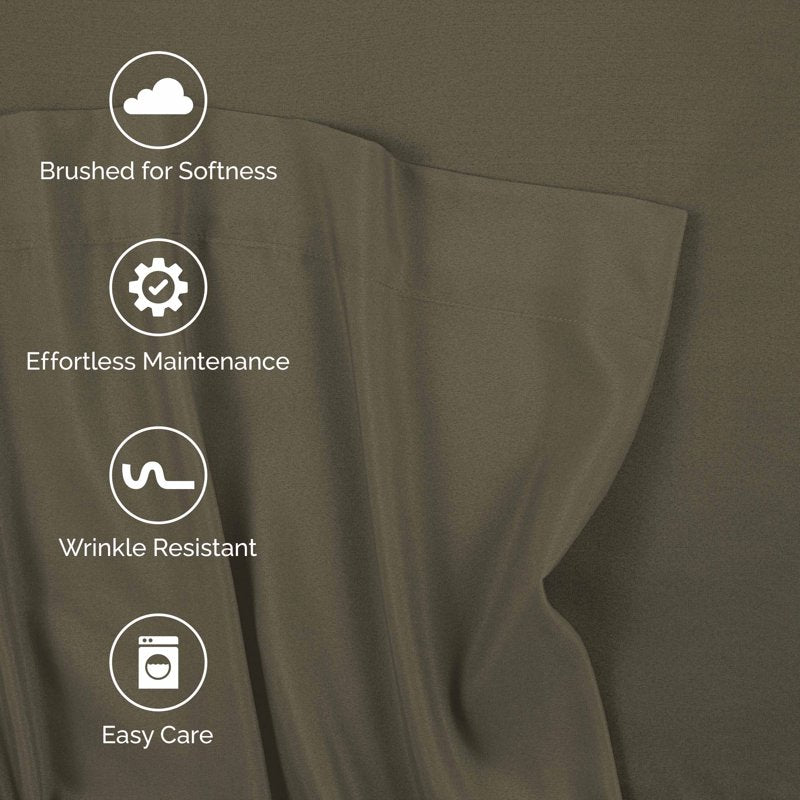 Full Microfiber Sheet Set - Soft Brushed, Wrinkle-Resistant, Easy Care, Green