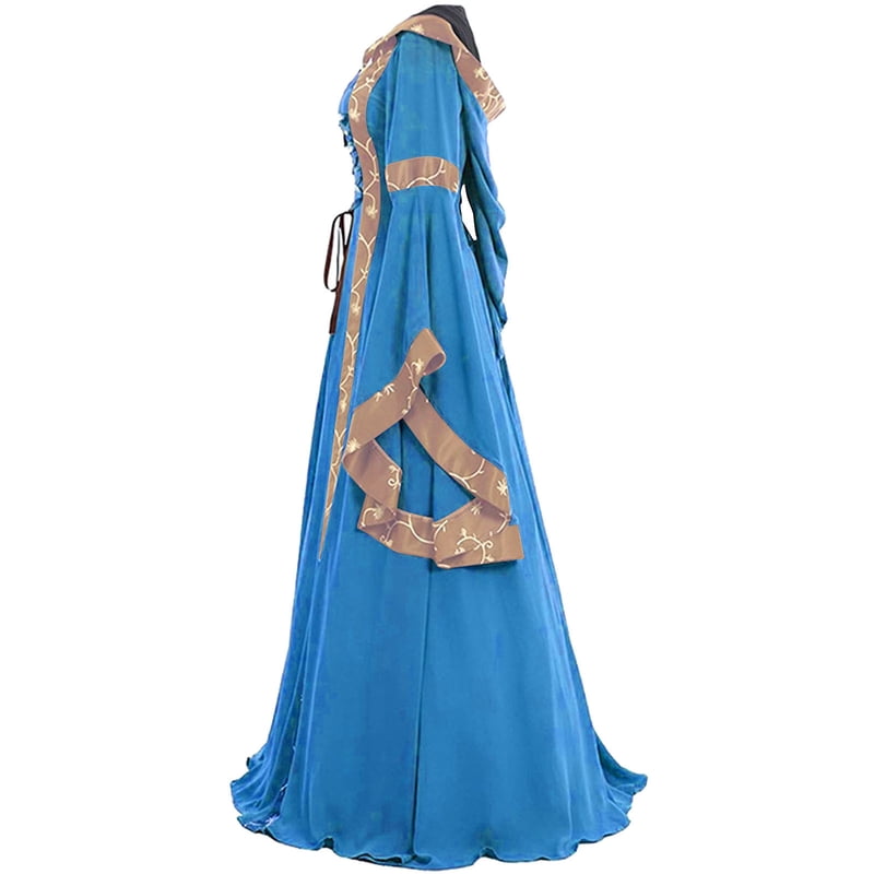 Women’s Renaissance Gothic Dress - Light Blue, Small - Medieval Costume