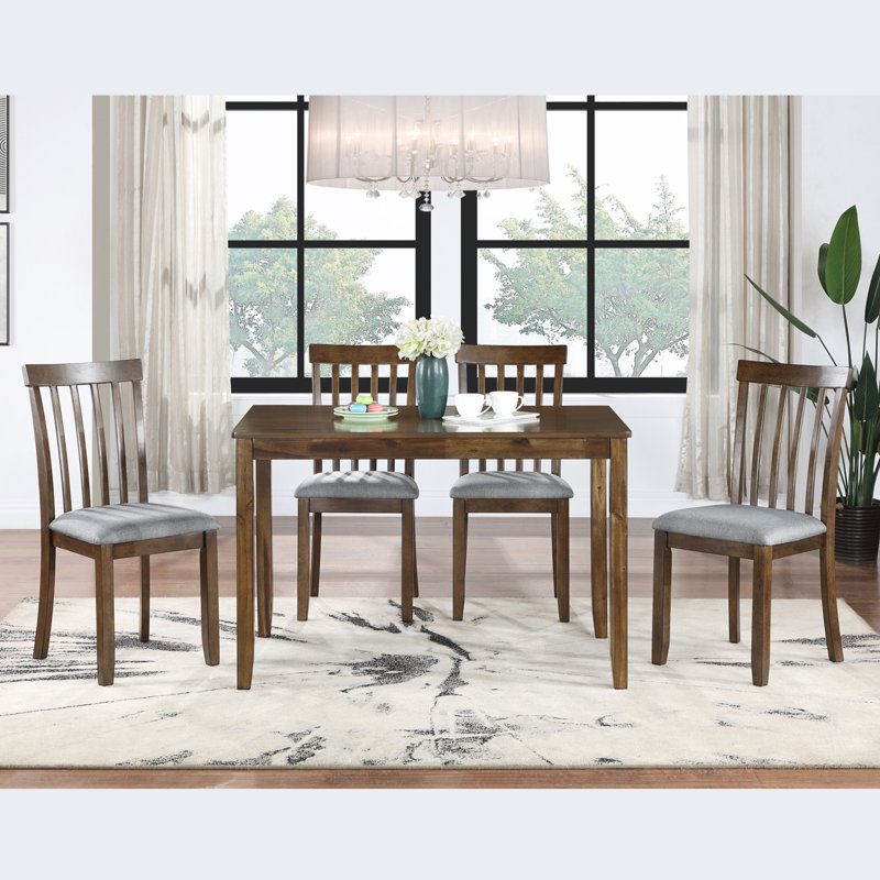 45.5" Rectangular Wooden Dining Table - Seats 4, Walnut Finish