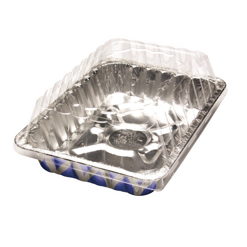 Blue Geometric Aluminum Cake Pans with Lids - 2 Pack, 13" x 9"