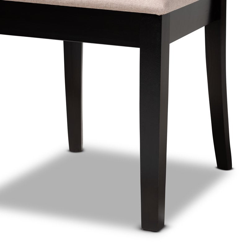 Modern 2-Piece Upholstered Dining Chair Set - Espresso Fabric