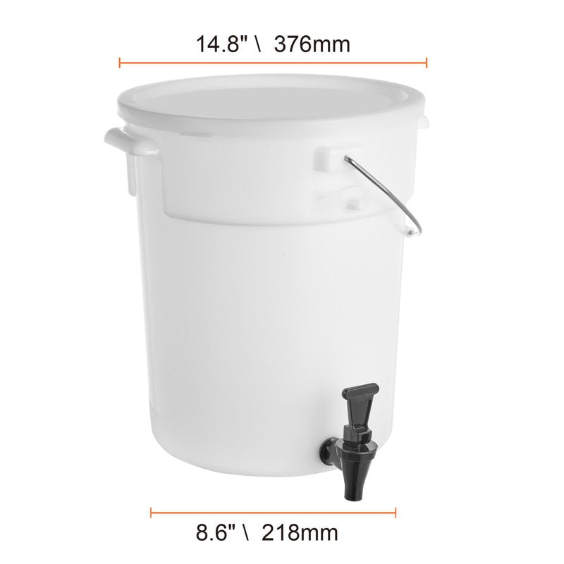 5 Gallon Plastic Beverage Dispenser with Spring-Loaded Spigot
