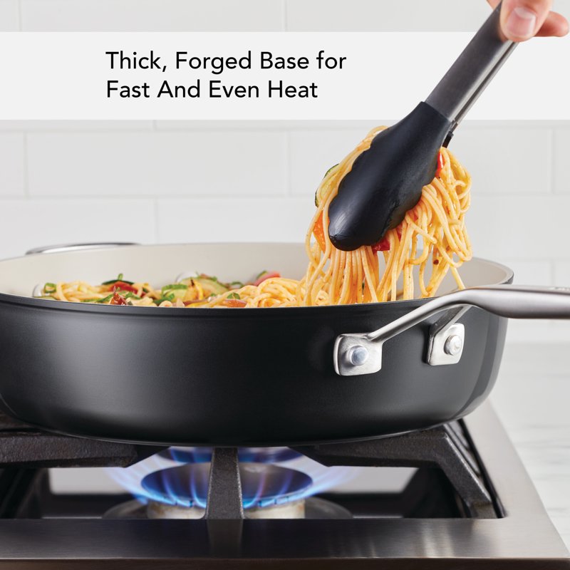 5-Quart Hard Anodized Ceramic Nonstick Sauté Pan with Lid