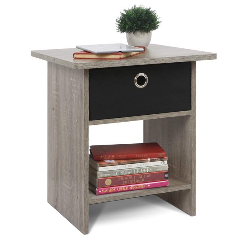 Compact Wood End Table with Storage Shelf - Multiple Colors