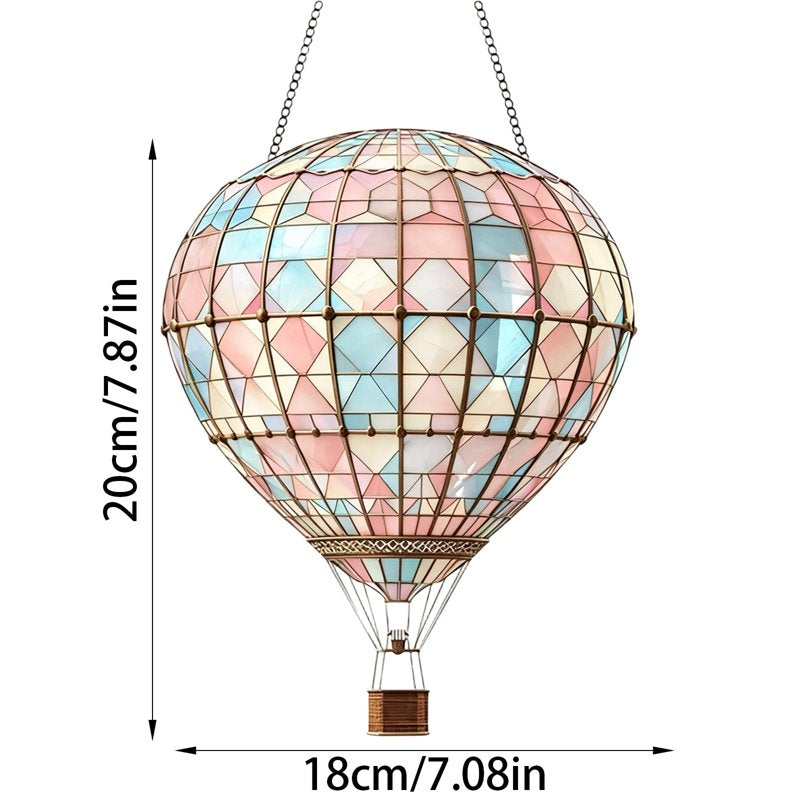 Hot Air Balloon Acrylic Ornament - Window, Garden & Patio Decor - Variation 040